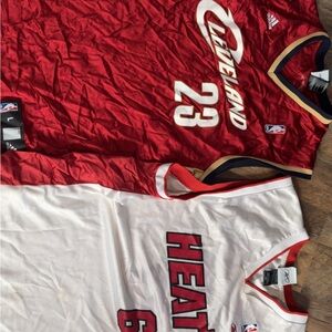LeBron James Cleveland Cavs and Miami Heat Jersey Lot Rebook and Adidas Jerseys